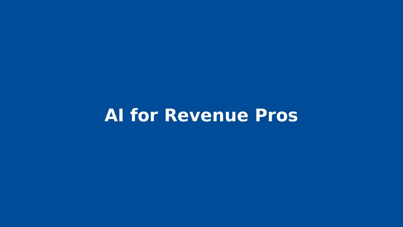 Learn how AI tools and workflows can help revenue professionals at RevenuePros.com extend their capacity while keeping control of the strategy.
