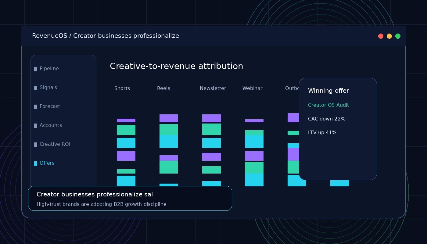 Creator businesses professionalize sales operations